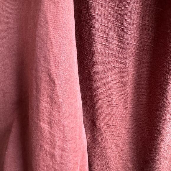 Dolan Womens Blouse Small Ruffled Neck Button Down Long Sleeve Top Brown Casual - Picture 6 of 10